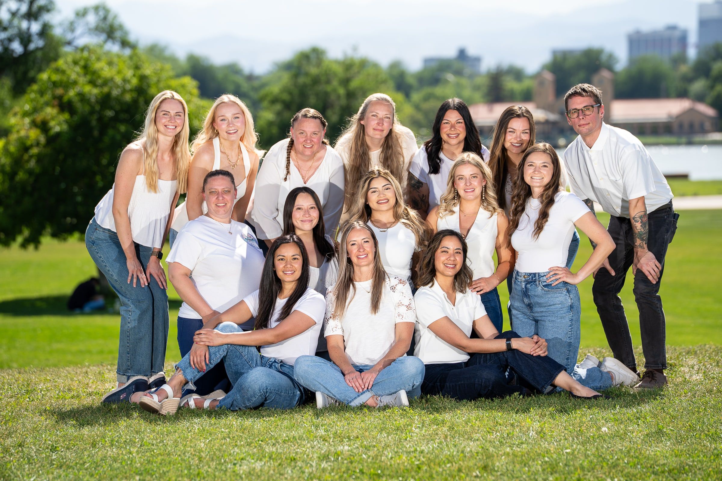Cherry Creek Dental Spa team gathered together outdoors in Denver